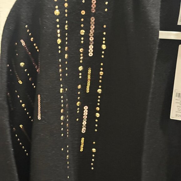 NWT CHICO'S Rose Gold Sequin Ruana. S/M - Picture 3 of 5